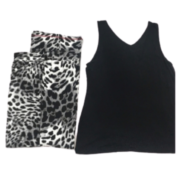 Soma Other - APT 9 SOMA Leopard lounge pants+ black tank top
